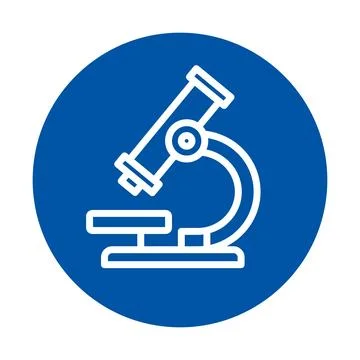 Scientific Microscope Icon on Blue Background for Educational Purposes Stock Illustration