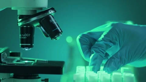Scientific Microscope Lab Research Closeup Stock Footage 291273910