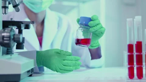 Scientific Microscope Lab Research Closeup Stock Footage 291273911