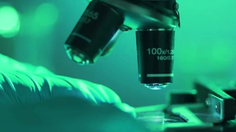 Scientific Microscope Lab Research Closeup Stock Footage 291275680