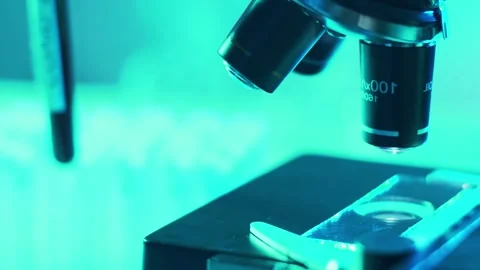 Scientific Microscope Lab Research Closeup Stock Footage 291276079