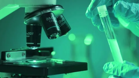 Scientific Microscope Lab Research Closeup Stock Footage 291276182