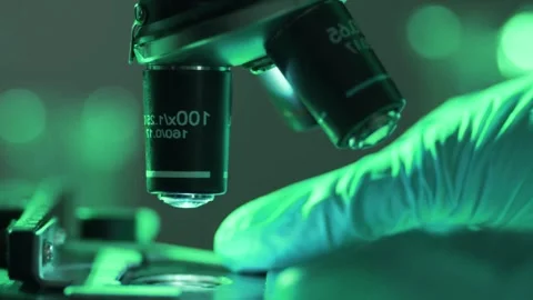 Scientific Microscope Lab Research Closeup Stock Footage 291277272
