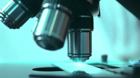 Scientific Microscope Lab Research Closeup Stock Footage 291278914