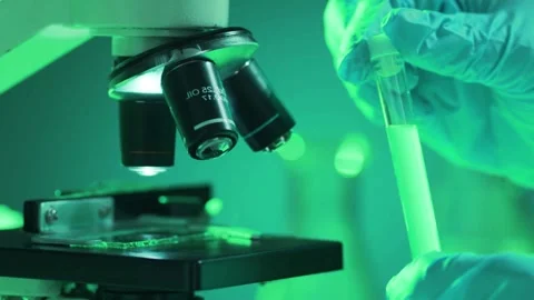 Scientific Microscope Lab Research Closeup Stock Footage 291281480