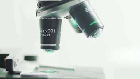 Scientific Microscope Lab Research Closeup Stock Footage 291281527
