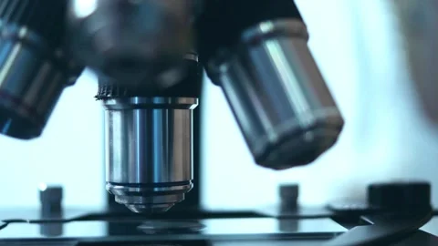 Scientific Microscope Lab Research Closeup Stock Footage 291281530