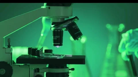 Scientific Microscope Lab Research Closeup Stock Footage 291281571