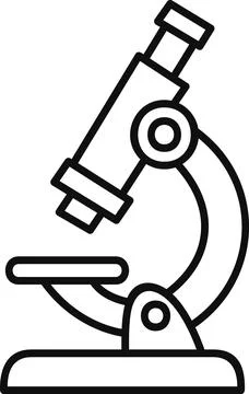 Scientific microscope laboratory research line art icon Stock Illustration