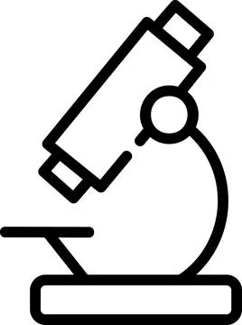 Scientific microscope line icon for research Stock Illustration