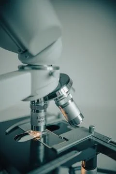 Scientific microscope macro view Stock Photos