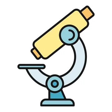 Scientific microscope vector icon for research and chemistry Stock Illustration