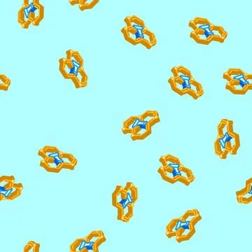 Scientific molecular structure isometric icon seamless pattern Stock Illustration