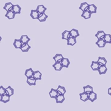 Scientific molecular structure line vector seamless pattern イラスト素材