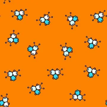 Scientific molecular structure vector seamless pattern Stock Illustration