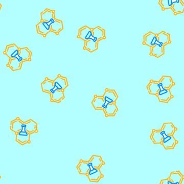 Scientific molecular structure vector seamless pattern Stock Illustration