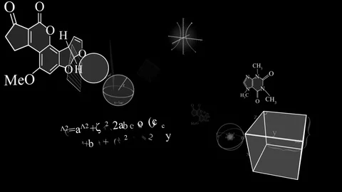 Scientific Motion Background on Black Stock Footage 87122236