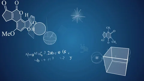 Scientific Motion Background on Blue Stock Footage 87122244