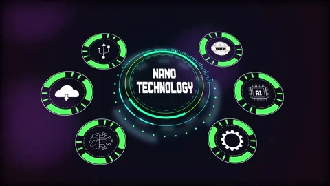 Scientific nano technology concept, utilizing cloud data and artificial int.. 库存影片 320865819