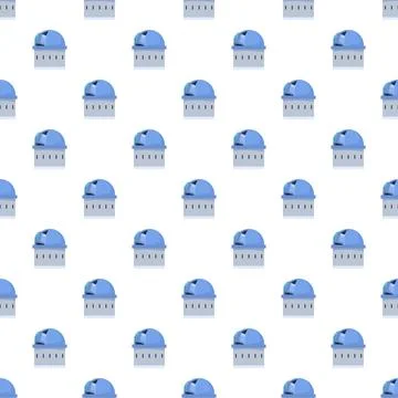 Scientific observatory building repeated seamless pattern background Illustrazione stock