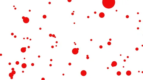 Scientific or entertainment background with red balls slow swirl on white space Stock Footage 246604817