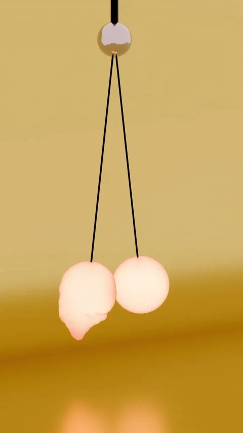 Scientific pendulum with balls. Design. Newton's pendulum of two balls on Stock Footage 285711672