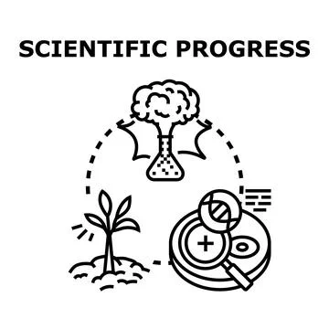 Scientific progress concept exploring research and development stages Stock Illustration