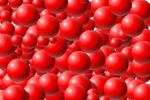 Scientific Red Spheres Molecular Visualization Stock Illustration