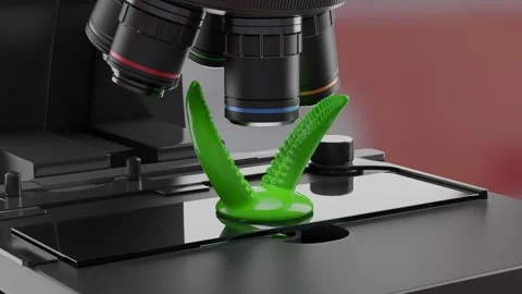 Scientific research on alien organisms. 3D render. Stock Footage 288979067