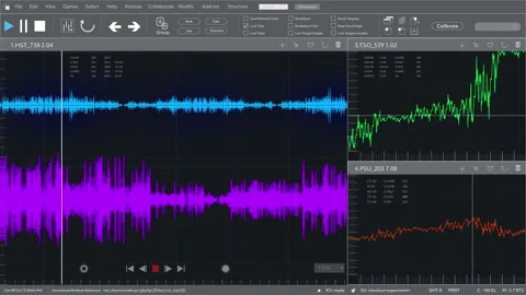 Scientific Research Audio Engineering Screen Template Dark Theme Stock Footage 319831977