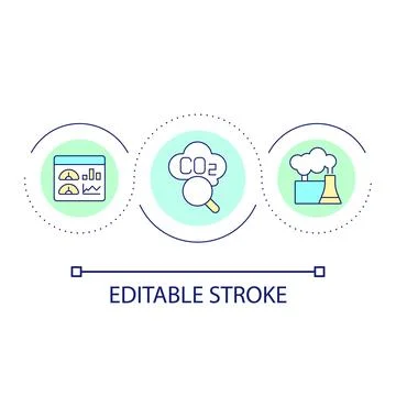 Scientific research of carbon pollutions loop concept icon Stockillustratie