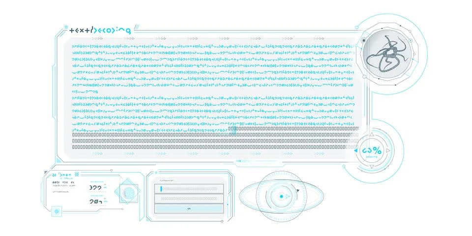 Scientific research data processing interface. Stock Illustration
