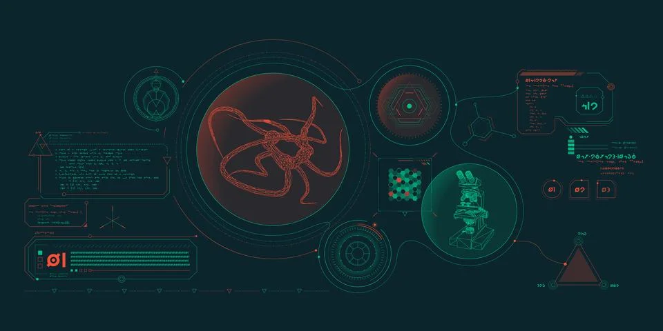 Scientific research data processing interface. イラスト素材