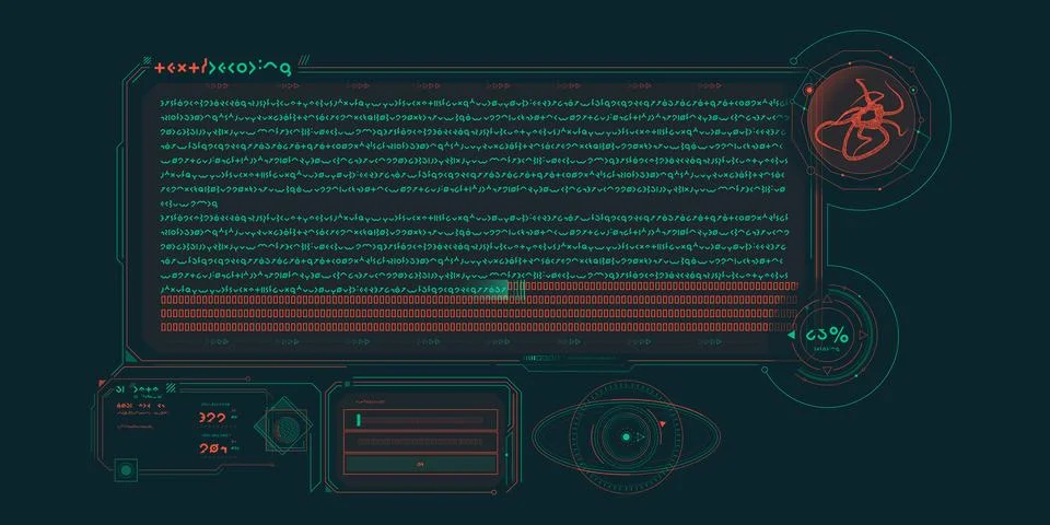Scientific research data processing interface. Stock Illustration