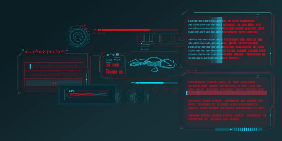 Scientific research data processing interface. Stock Illustration