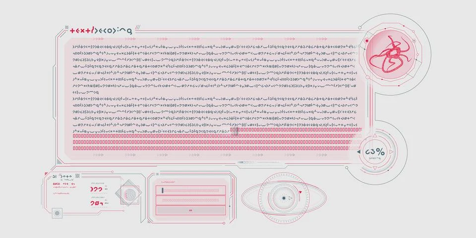 Scientific research data processing interface. Stock Illustration