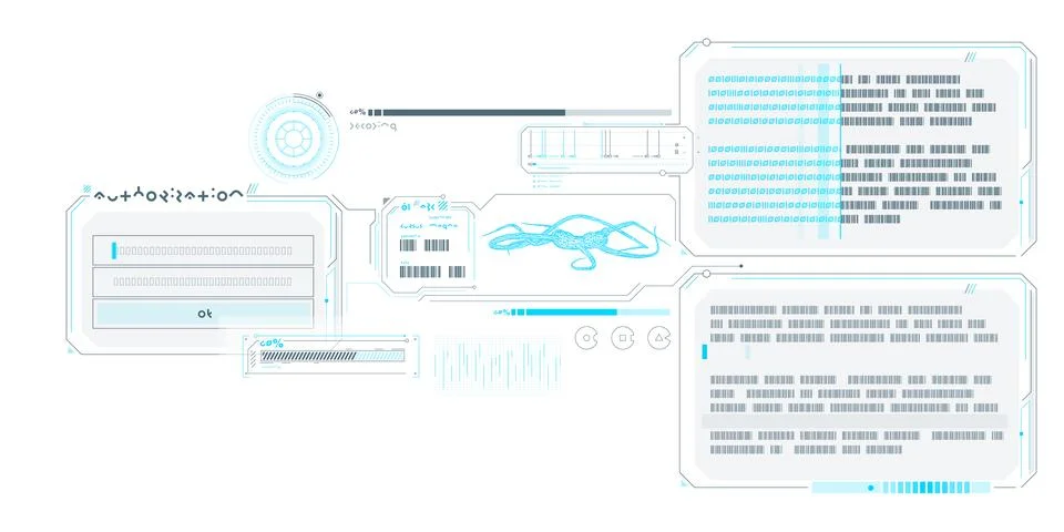 Scientific research data processing interface. Stock Illustration