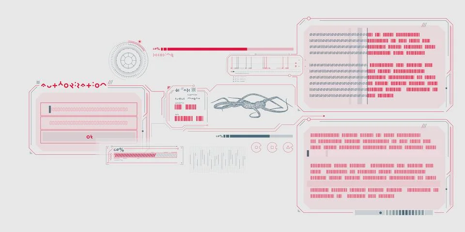 Scientific research data processing interface. Illustrazione stock