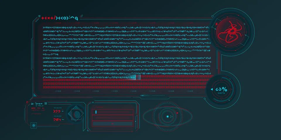 Scientific research data processing interface. Stock Illustration