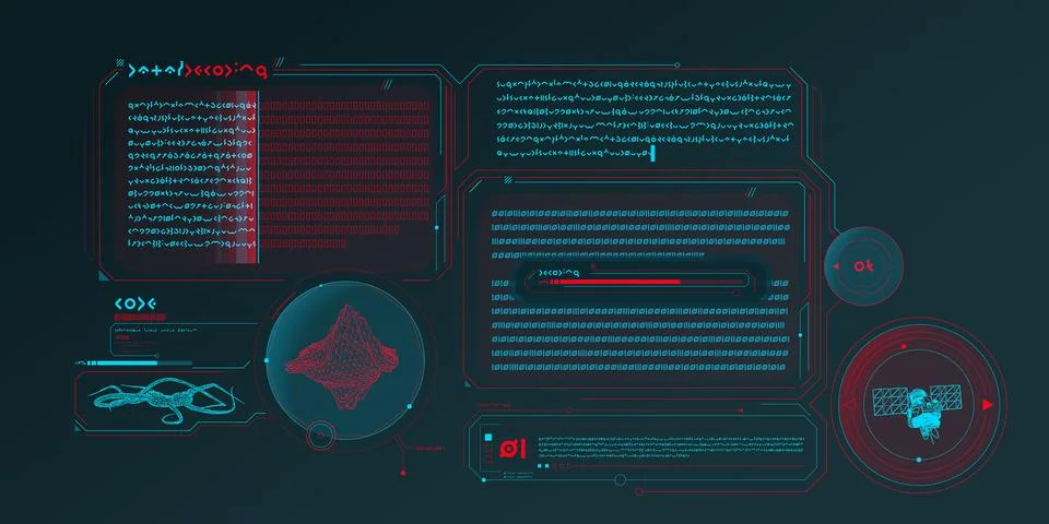 Scientific research data processing interface. Stock Illustration