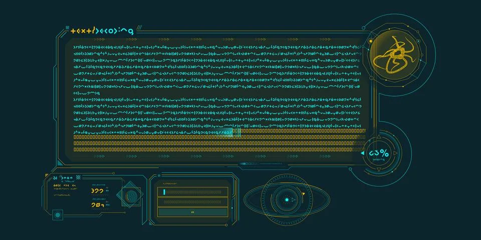 Scientific research data processing interface. Stock Illustration