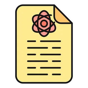 Scientific research document presenting atom or molecule data Stock Illustration
