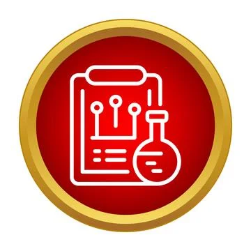 Scientific research experiment analysis data reporting icon Stockillustratie