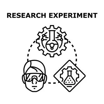 Scientific research experiment process connecting discovery and analysis Stock Illustration