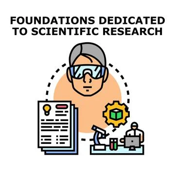 Scientific research foundations supporting innovation and development Stock Illustration