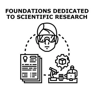 Scientific research foundations supporting innovation and development Stockillustratie