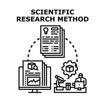 Scientific research method developing new knowledge and solutions 스톡 일러스트