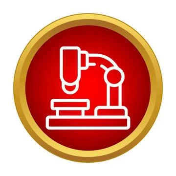 Scientific research microscope tool icon for biology lab work Stock Illustration