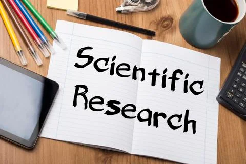 Scientific Research - Note Pad With Text Stock Photos