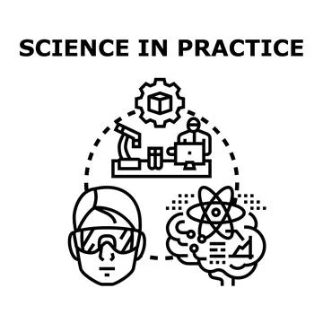 Scientific research in practice and conceptual thinking Stock Illustration